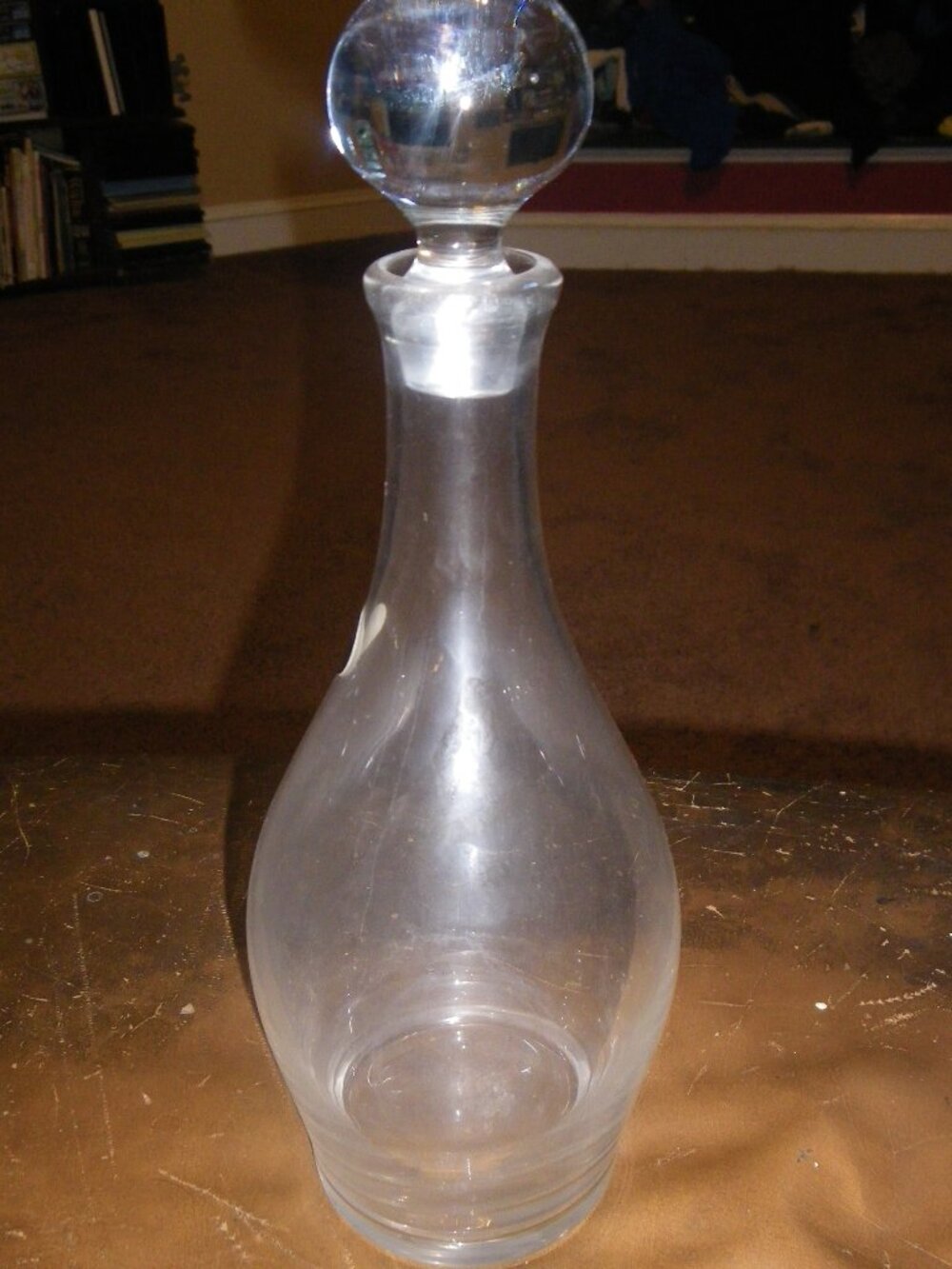 Vintage Hand-Blown Verre Crystal Crafted in France Decanter